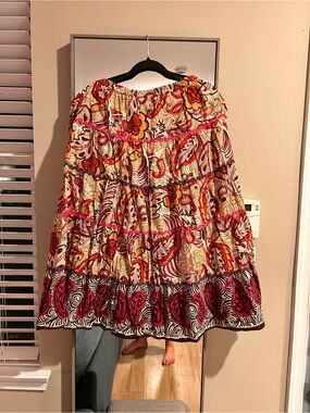 Choices Multicolor Tiered A-Line Skirt with Floral Paisley Print